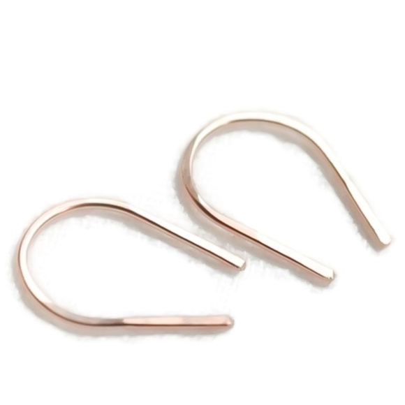 5 ⭐️ RATED! 14K Rose Gold Arch Earrings - Picture 2 of 6